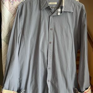 Burberry Men's Gray Button-Up Shirt